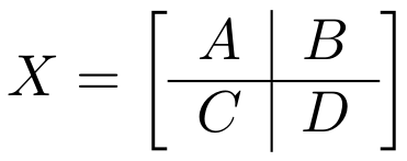 Matrix divided in 4 quadrants